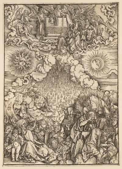 Ilmestyskirja: viidennen ja kuudennen sinetin avaaminen tekijältä Albrecht Dürer