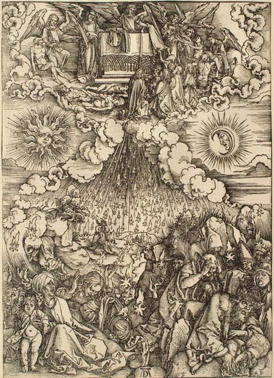 Ilmestyskirja: Viidennen ja kuudennen sinetin avaaminen tekijältä Albrecht Dürer