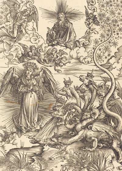 Apokalyptinen nainen, 1498. tekijältä Albrecht Dürer