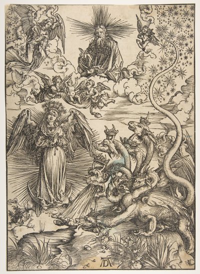 The Apocalyptic Woman, The Apocalypse, latinalainen painos, 1511, 1511. tekijältä Albrecht Dürer
