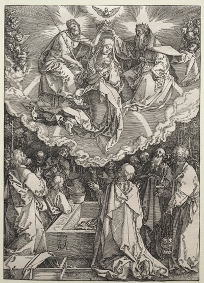 Neitsyt taivaaseenastuminen ja kruunajaiset, 1510. tekijältä Albrecht Dürer