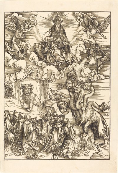Peto, jolla on kaksi sarvea kuin lammas tekijältä Albrecht Dürer