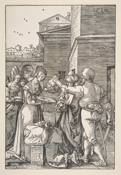 Pyhän Johannes Kastajan pään mestaus, 1510. tekijältä Albrecht Dürer