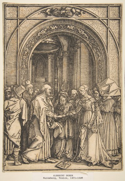Neitsyen kihlaus, The Life of the Virgin, n. 1503. tekijältä Albrecht Dürer