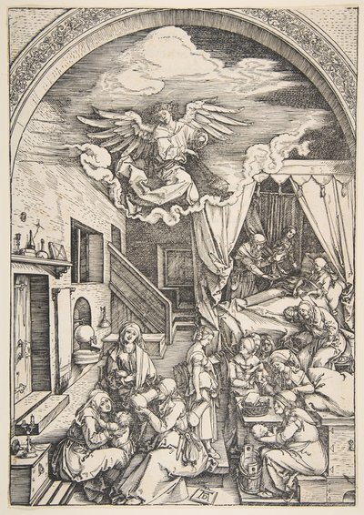 Neitsyen syntymä kirjasta The Life of the Virgin, n. 1503. tekijältä Albrecht Dürer