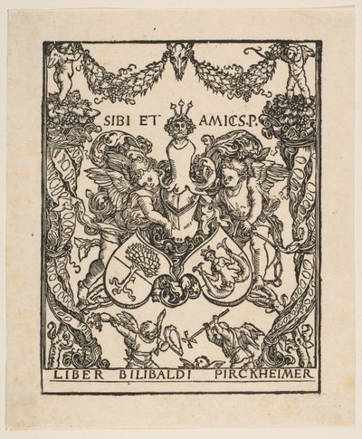 Willibald Pirkkheimerin kirjakilpi.n.d. tekijältä Albrecht Dürer