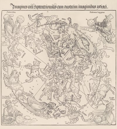 Taivaankartta – pohjoinen pallonpuolisko, 1515, 1515. tekijältä Albrecht Dürer