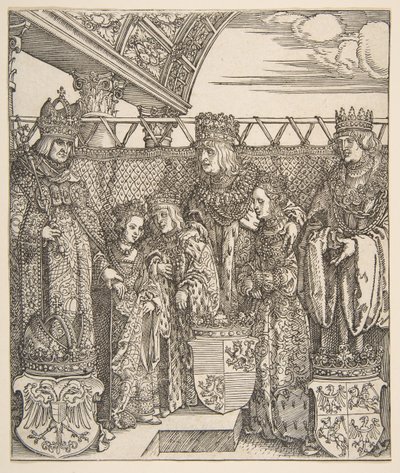 Prinssien kongressi Wienissä, keisari Maximilian I:n riemukaarelta, 1515. tekijältä Albrecht Dürer