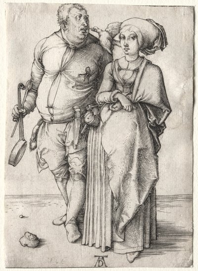 Kokki ja hänen vaimonsa, luultavasti 1497. tekijältä Albrecht Dürer
