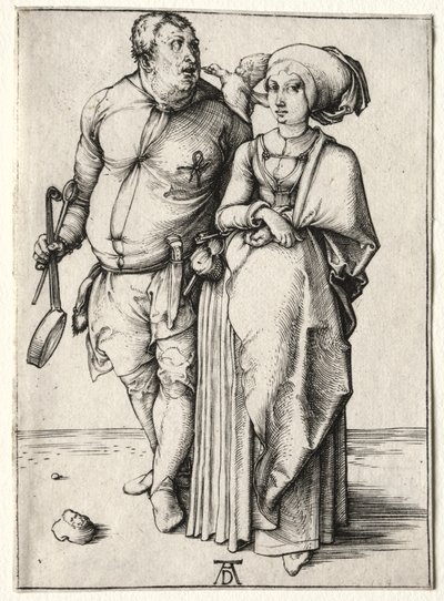 Kokki ja hänen vaimonsa, luultavasti 1497. tekijältä Albrecht Dürer