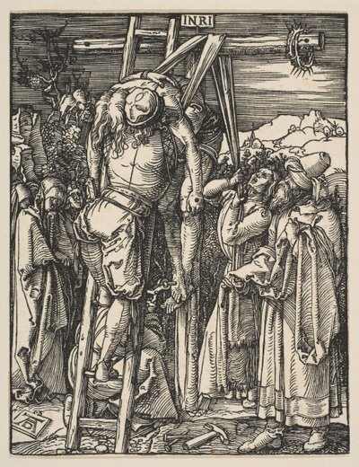 Laskeutuminen ristiltä, pienestä kärsimyksestä, n. 1509. tekijältä Albrecht Dürer