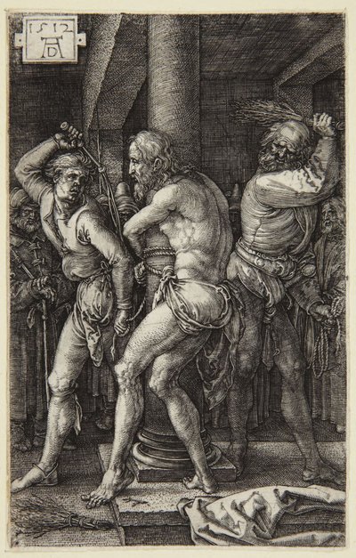 Ruoskiminen (kaiverrettu passiosarja) tekijältä Albrecht Dürer