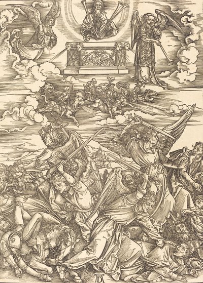 Neljä kostavaa enkeliä, 1498. tekijältä Albrecht Dürer