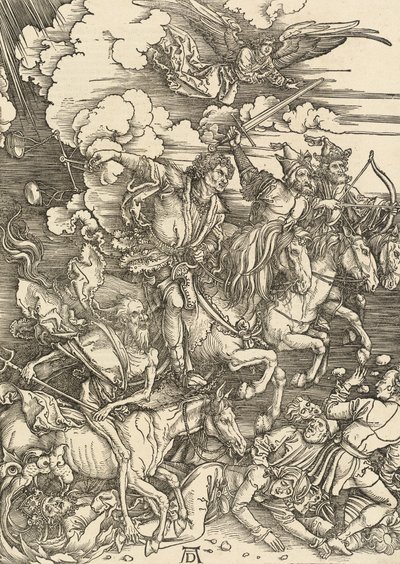 Neljä ratsumiestä, 1498. tekijältä Albrecht Dürer