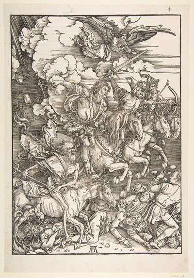 The Four Horsemen, The Apocalypse, latinalainen painos, 1511, n. 1511. tekijältä Albrecht Dürer