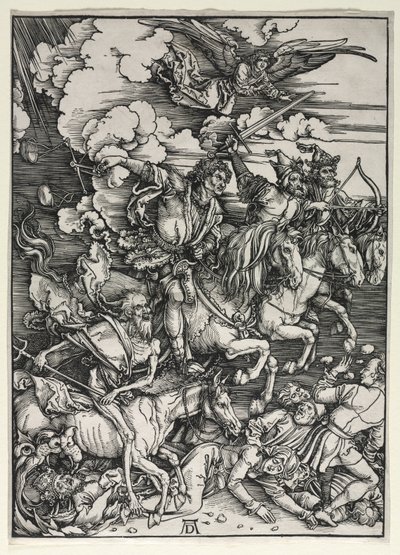 Neljä ratsumiestä, The Apocalypse, c. 1498. tekijältä Albrecht Dürer