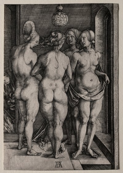Neljä noitaa Neljä alastomia naisia, 1497. tekijältä Albrecht Dürer