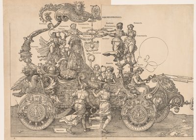 Keisari Maximilianin suuri voittoauto, 1523. tekijältä Albrecht Dürer