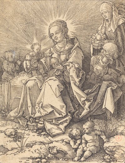 Pyhä perhe ruohopenkillä, 1526. tekijältä Albrecht Dürer