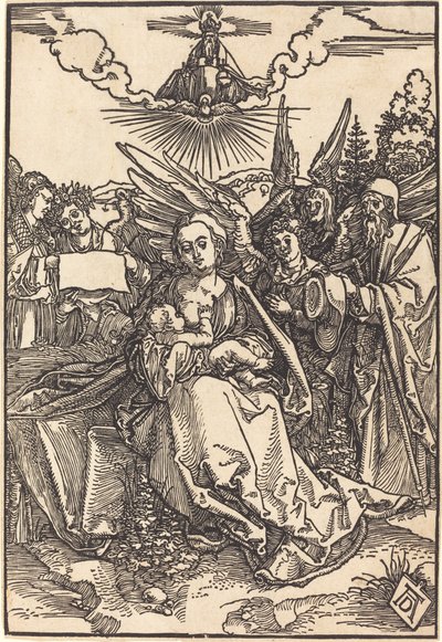 Pyhä perhe viiden enkelin kanssa tekijältä Albrecht Dürer