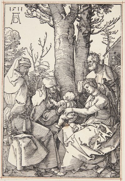 Pyhä perhe Joakimin ja Pyhän Annan kanssa tekijältä Albrecht Dürer