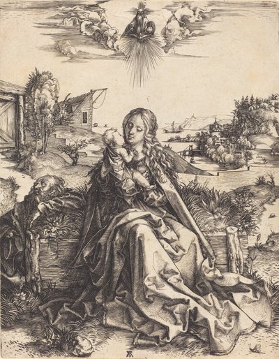 Pyhä perhe Mayflyn kanssa, 14951496. tekijältä Albrecht Dürer