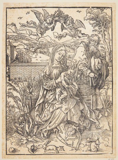 Pyhä perhe, jossa on kolme jänistä tekijältä Albrecht Dürer