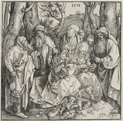 Pyhä sukulaisuus ja kaksi musikaalienkeliä tekijältä Albrecht Dürer