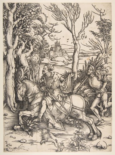 The Knight ja Man-at-arms.n.d. tekijältä Albrecht Dürer