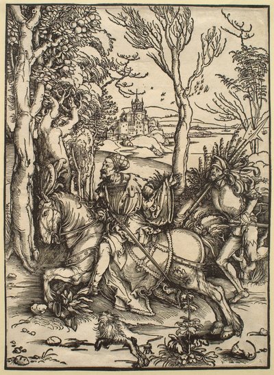 Ratsastava ritari ja landsknechtti tekijältä Albrecht Dürer