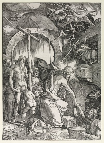 Suuri kärsimys: Kristus laskeutuu limboon tekijältä Albrecht Dürer