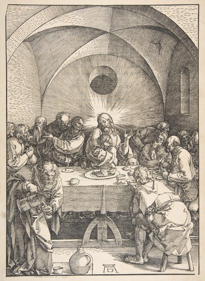Viimeinen ehtoollinen, sarjasta "Suuri passio" tekijältä Albrecht Dürer