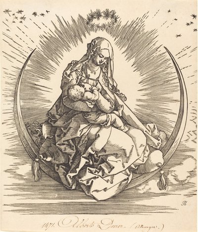 Madonna puolikuussa, 15101511. tekijältä Albrecht Dürer
