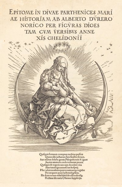 Madonna puolikuussa, 15101511. tekijältä Albrecht Dürer