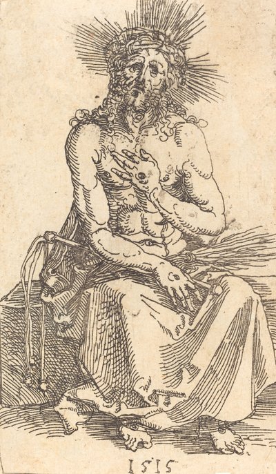 Surujen mies istuu, 1515. tekijältä Albrecht Dürer