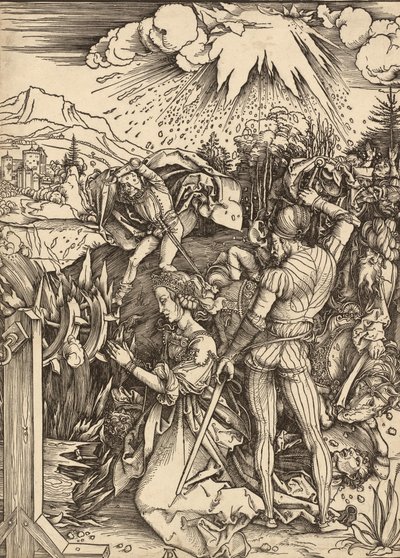 Pyhän Katariinan marttyyrikuolema, n. 14971499. tekijältä Albrecht Dürer
