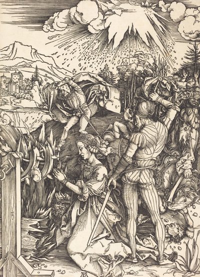 Pyhän Katariinan marttyyrikuolema, n. 14971499. tekijältä Albrecht Dürer