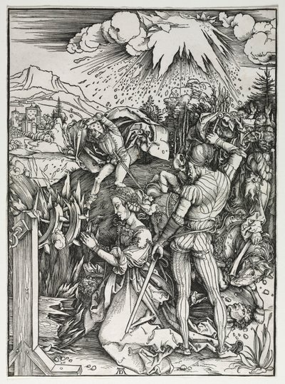 Pyhän Katariina Aleksandrialaisen marttyyrikuolema, n. 1497. tekijältä Albrecht Dürer
