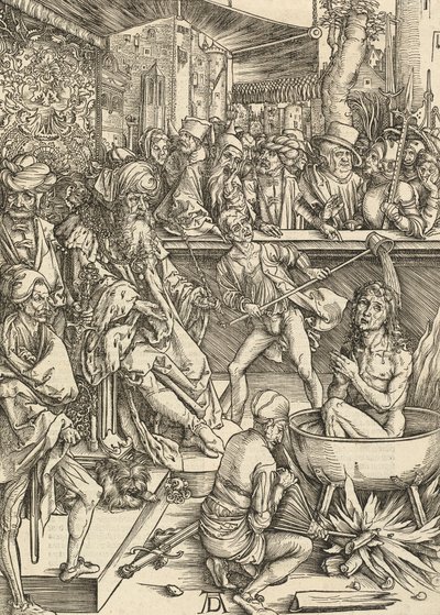 Pyhän Johanneksen marttyyrikuolema, 1498. tekijältä Albrecht Dürer