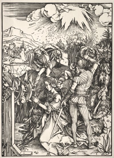 Pyhän Katariinan marttyyrikuolema. tekijältä Albrecht Dürer