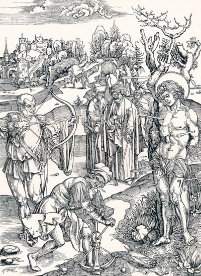 Pyhän Sebastianin marttyyrikuolema, c1495 1906 tekijältä Albrecht Dürer