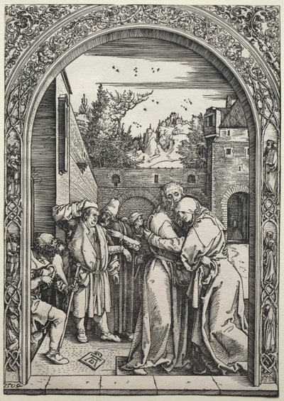 Joachimin ja Annan tapaaminen Kultaisella portilla tekijältä Albrecht Dürer