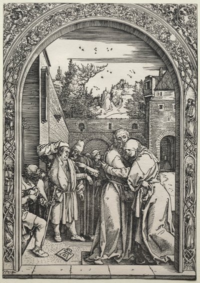 Joakimin ja Annan tapaaminen Kultaisella portilla, 1504. tekijältä Albrecht Dürer