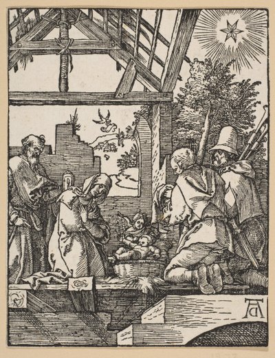 Syntymä, teoksesta The Little Passion.n.d. tekijältä Albrecht Dürer