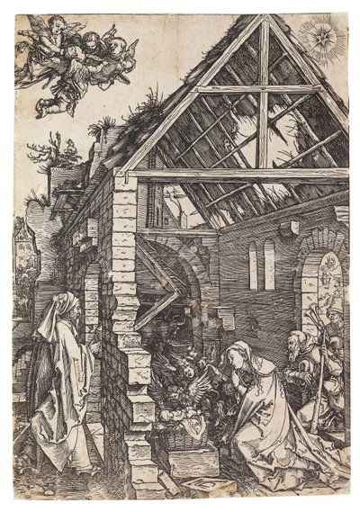 Kristuksen syntymä, sarjasta Neitsyen elämä, n. 1503. tekijältä Albrecht Dürer