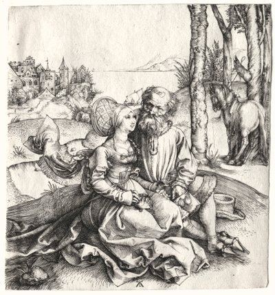 Rakkauden tarjous tai huonokuntoinen pariskunta, 1495-1496. tekijältä Albrecht Dürer