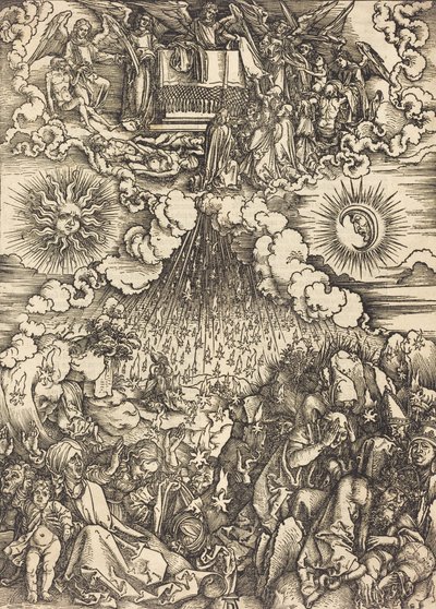Viidennen ja kuudennen sinetin avaaminen, c. 1497. tekijältä Albrecht Dürer