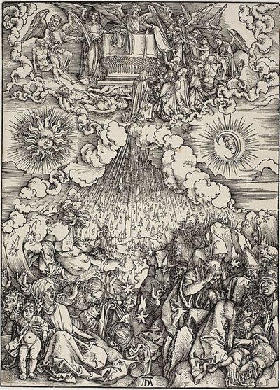Viidennen ja kuudennen sinetin avaaminen, The Apocalypse tekijältä Albrecht Dürer