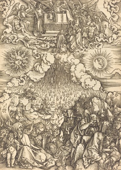 Viidennen ja kuudennen sinetin avaaminen, luultavasti n. 14961498. tekijältä Albrecht Dürer