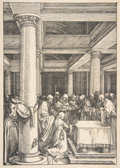 Esitys temppelissä, The Life of the Virgin, n. 1505. tekijältä Albrecht Dürer